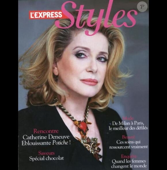 L'icône glamour Catherine Deneuve, en couv' de L'Express Styles. Octobre 2010.