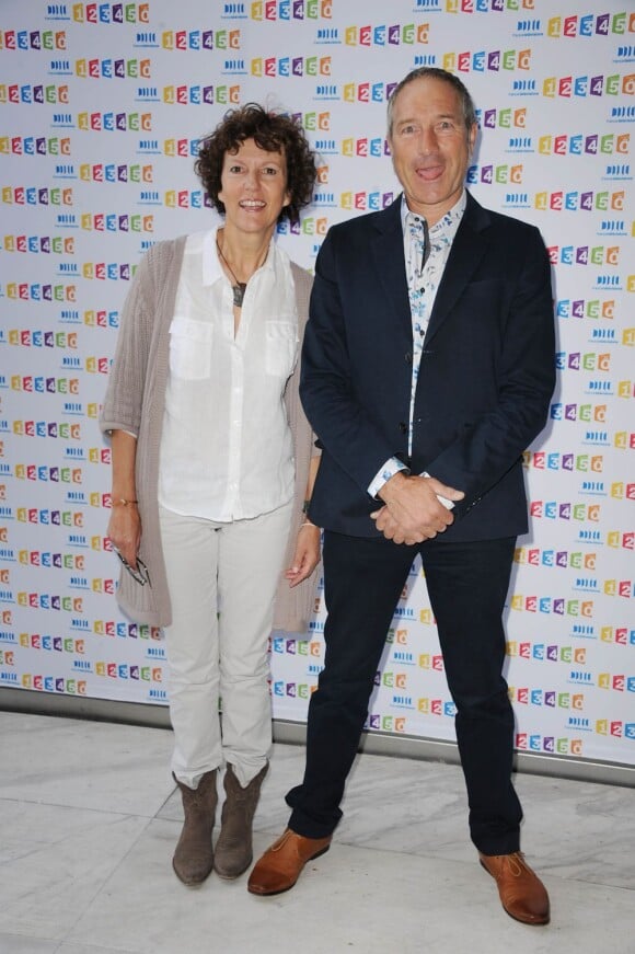 Noelle Breham et Stephane Marie lors de la conférence de presse annuelle de France Télévisions à Paris le 31 août 2011