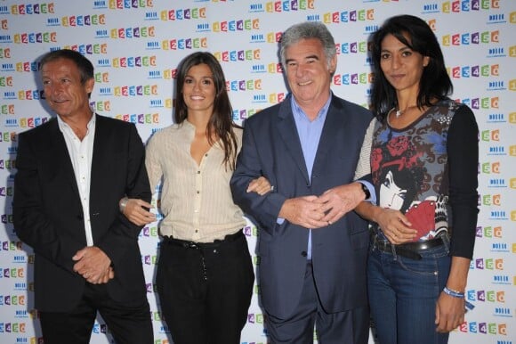 Laurent Bignolas, Tania Young, Georges Pernoud et Sabine Quindou lors de la conférence de presse annuelle de France Télévisions à Paris le 31 août 2011