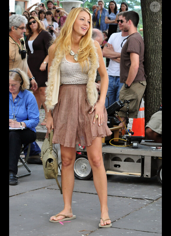 Blake Lively sur le tournage de Gossip Girl le 1er septembre 2011 à New York 