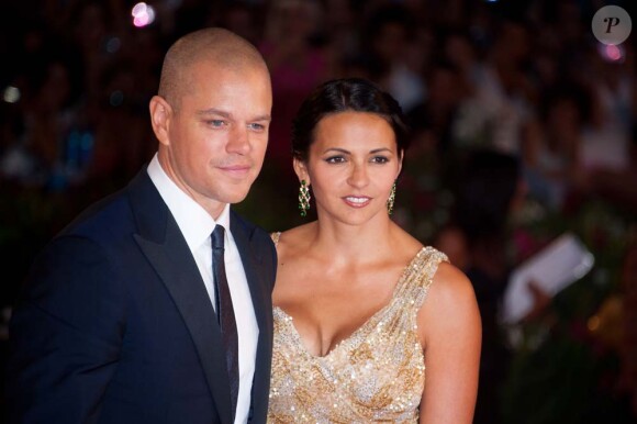 Matt Damon accompagné de sa femme Luciana au festival de Venise pour le film Contagion, le 3 septembre 2011.