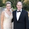 Albert de Monaco et son épouse Charlene Wittstock lors des 50 ans du Variety Club, en Angleterre. 4 septembre 2011