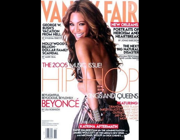 Le sourire de Beyoncé Knowles illumine le magazine Vanity Fair et son numéro de novembre 2005 consacré au Hip-Hop. 