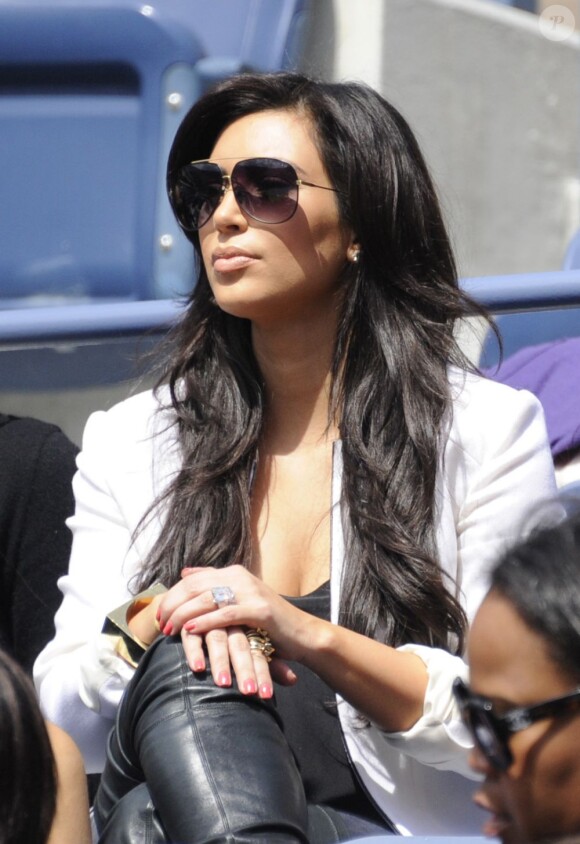 Kim Kardashian a assisté à la victoire de sa compatriote Serena Williams le 8 septembre 2011 lors du quart de finale de l'US Open 2011