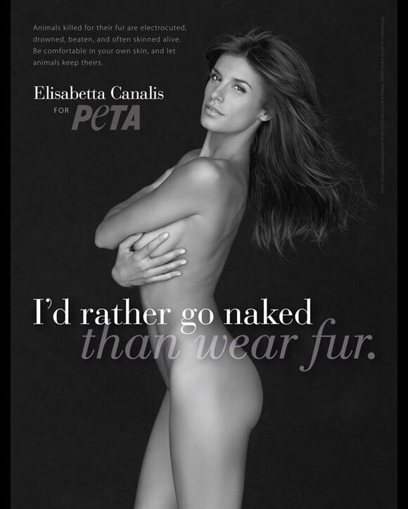 Elisabetta Canalis dans sa publicité pour l'association PETA