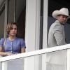 Jennifer Lopez et Jason Statham sur le tournage du film Parker à Miami, le 20 septembre 2011