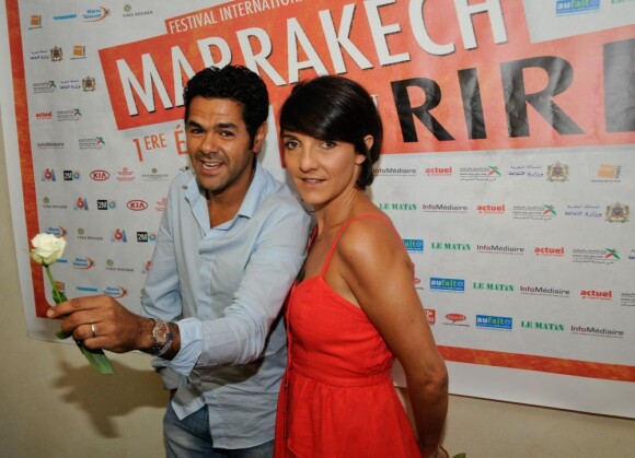 Jamel Debbouze et Florence Foresti lors de la conférence de presse du Marrakech du rire le 9 juin 2011