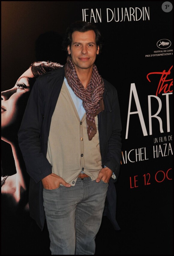 Laurent Lafitte lors de la projection de The Artist, au Grand Rex, à Paris. 28 septembre 2011