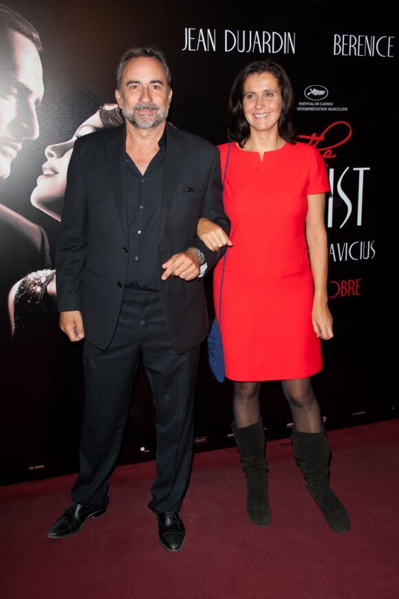 Antoine Duléry et Pascale Pouzadoux lors de la projection de The Artist, le 28 septembre 2011.