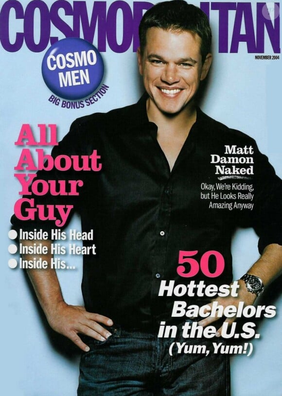 Novembre 2004 : Matt Damon prend la pose pour le magazine Cosmopolitan.