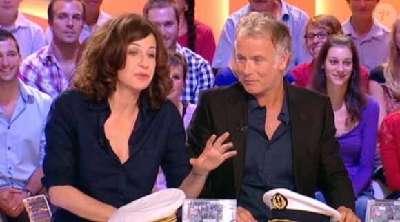 Franck Dubosc et Valérie Lemercier sur le plateau du Grand journal de Canal+, le 29 septembre 2011.