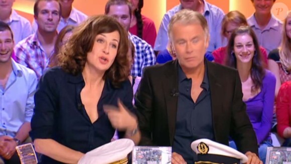 Franck Dubosc et Valérie Lemercier sur le plateau du Grand journal de Canal+, le 29 septembre 2011.