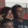 Julien Clerc et sa femme Hélène Grémillon lors du match PSG-Lyon du 2 octobre 2011