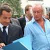 Didier Barbelivien et Nicolas Sarkozy, à la Baule, le 4 septembre 2005.