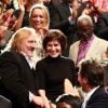 Gérard Depardieu, extrêmement ému en présence de ses amis Edouard Baer (de dos) et Laurent Gerra, a été mis à l'honneur par le  Festival Lumière, qui lui a décerné le 8 octobre à Lyon et devant ses  amis du métier le Prix Lumière 2011 pour l'ensemble de son oeuvre.