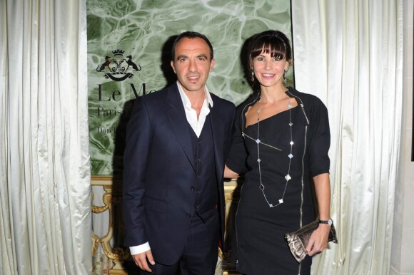 Nikos Aliagas et Anne Vogt-Bordure lors de la quatrième édition du Prix Meurice pour l'art contemporain, le 10 octobre 2011.