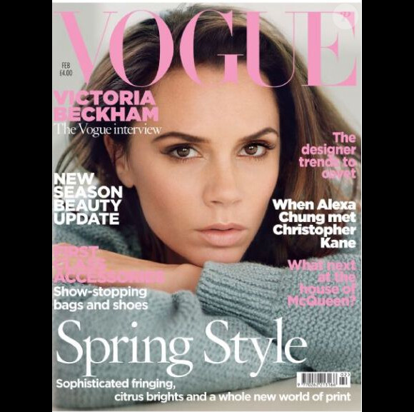 C'est dans un style bien plus naturel que Victoria Beckham pose en couverture du magazine Vogue. Février 2011.