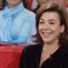 Carole Amiel lors de l'enregistrement de Vivement dimanche à Paris (diffusion le 23 octobre 2011)