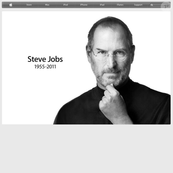 Page d'accueil du site Apple depuis le décès de Steve Jobs, le 5 octobre 2011.