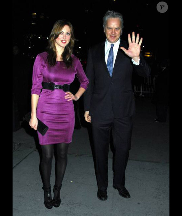 Eva Amurri et son beau-père Tim Robbins lors d'une soirée a New-York en janvier 2009