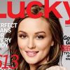 Août 2008 : Leighton Meester pose en Une du magazine américain Lucky.
