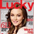 Août 2008 : Leighton Meester pose en Une du magazine américain Lucky. 