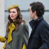 Leighton Meester et Penn Badgley sur le tournage de Gossip Girl, à New York, le 31 octobre 2011