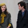 Leighton Meester et Penn Badgley sur le tournage de Gossip Girl, à New York, le 31 octobre 2011