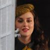 Leighton Meester radieuse sur le tournage de Gossip Girl, à New York, le 31 octobre 2011