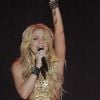 Shakira sur la scène de Bercy à Paris, le 14 juin 2011.