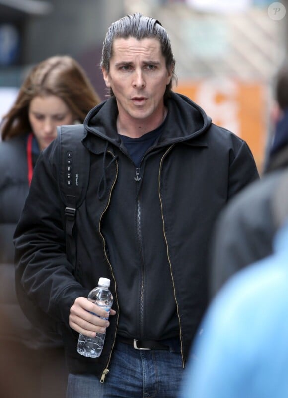 Christian Bale sur le tournage de The Dark Knight Rises à New York le 5 novembre 2011