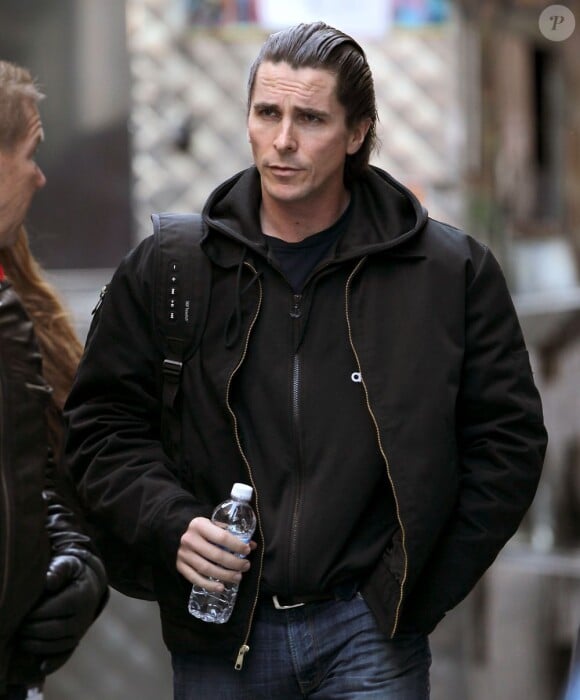 Christian Bale sur le tournage de The Dark Knight Rises à New York le 5 novembre 2011