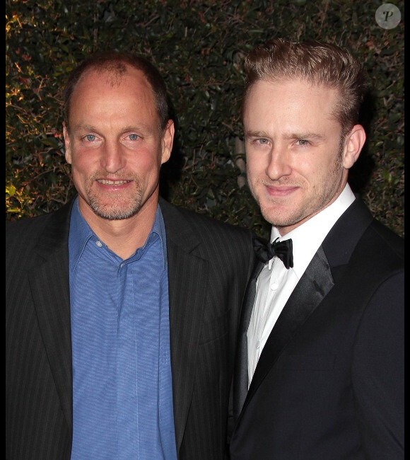 Woody Harrelson et Ben Foster au dîner des Oscars à Los Angeles, le 12 novembre 2011.