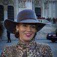 La princesse Mathilde, superbe en léopard, et le prince Philippe de Belgique arrive pour la cérémonie du Te Deum en la cathédrale des Saints Michel-et-Gudule de Bruxelles, dans le cadre de la Fête du Roi, mardi 15 novembre 2011.