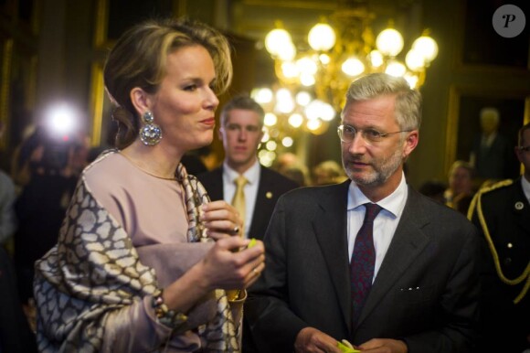 Les royaux belges lors de la réception et de la séance photo au Parlement dans le cadre de la Fête du Roi le 15 novembre 2011 à Bruxelles.