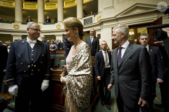 Les royaux belges lors de la réception et de la séance photo au Parlement dans le cadre de la Fête du Roi le 15 novembre 2011 à Bruxelles.