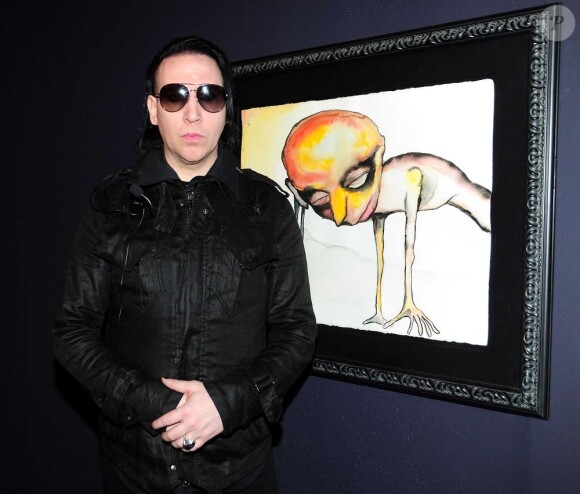 Marilyn Manson présente ses toiles à Mexico le 3 novembre 2011