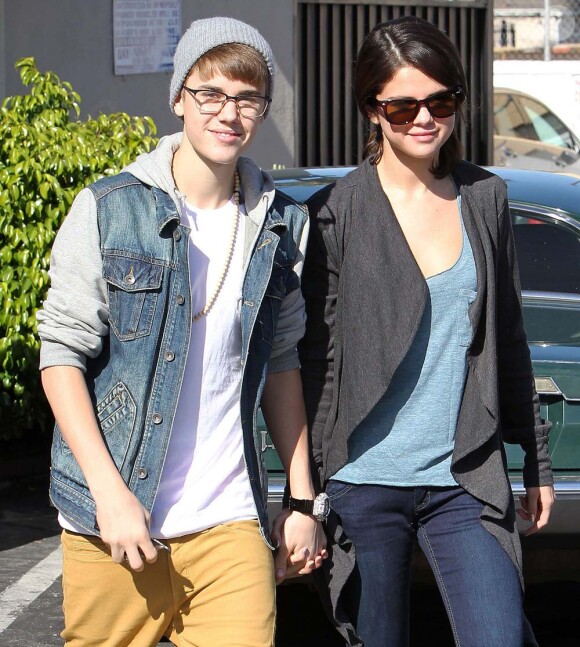 Justin Bieber et Selena Gomez, à Los Angeles, le 21 novembre 2011.