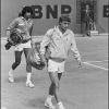 Yannick Noah et Mats Wilander lors de la finale de Roland Garros en 1983
