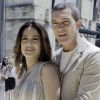 Salma Hayek et Antonio Banderas, tendres et complices à Sydney pour le photocall du film Le Chat Potté. Le 27 novembre 2011.