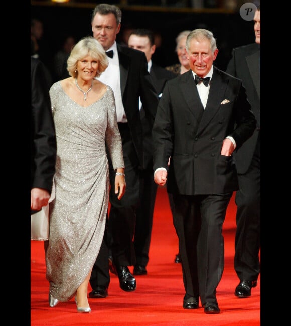 Le prince Charles et Camilla à l'avant-première de Hugo Cabret, le 28 novembre 2011 à Londres.
