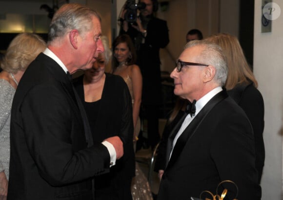 Le prince Charles et Martin Scorsese à l'avant-première de Hugo Cabret, le 28 novembre 2011 à Londres.