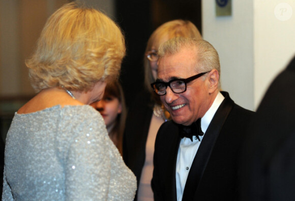 Martin Scorsese et la Princesse de Galles Camilla à l'avant-première de Hugo Cabret, le 28 novembre 2011 à Londres.