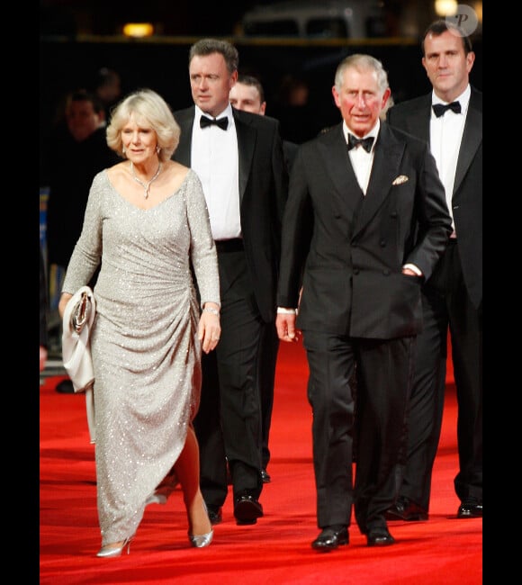 Le prince Charles et Camilla à l'avant-première de Hugo Cabret, le 28 novembre 2011 à Londres.