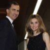 Letizia d'Espagne et Felipe d'Espagne, sublimes, lors de la cérémonie des "Cavia, Mingote and Luca de Tena Journalist Award", dans les locaux du journal ABC à Madrid, le 29 novembre 2011