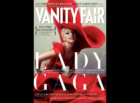 Lady Gaga en couverture du Vanity Fair de janvier 2012.