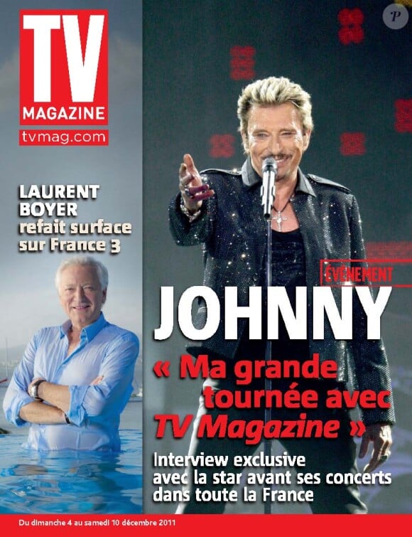Johnny Hallyday en couverture de TV Magazine, en kiosques le 2 décembre 2011.