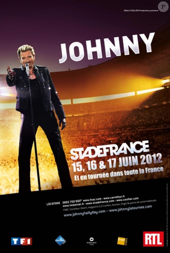 Affiche de la tournée 2012 de Johnny Hallyday.