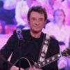 Johnny Hallyday à l'enregistrement de l'émission Les 500 choristes, sur TF1, le 20 novembre 2011.