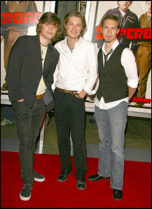 Taylor, Isaac et Zac Hanson à Los Angeles, en août 2007. 